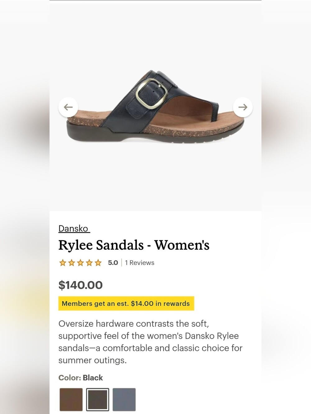 Dansko Rylee Sandals Black Suede Straps Metallic Buckle Size 39 Like New - Picture 8 of 9